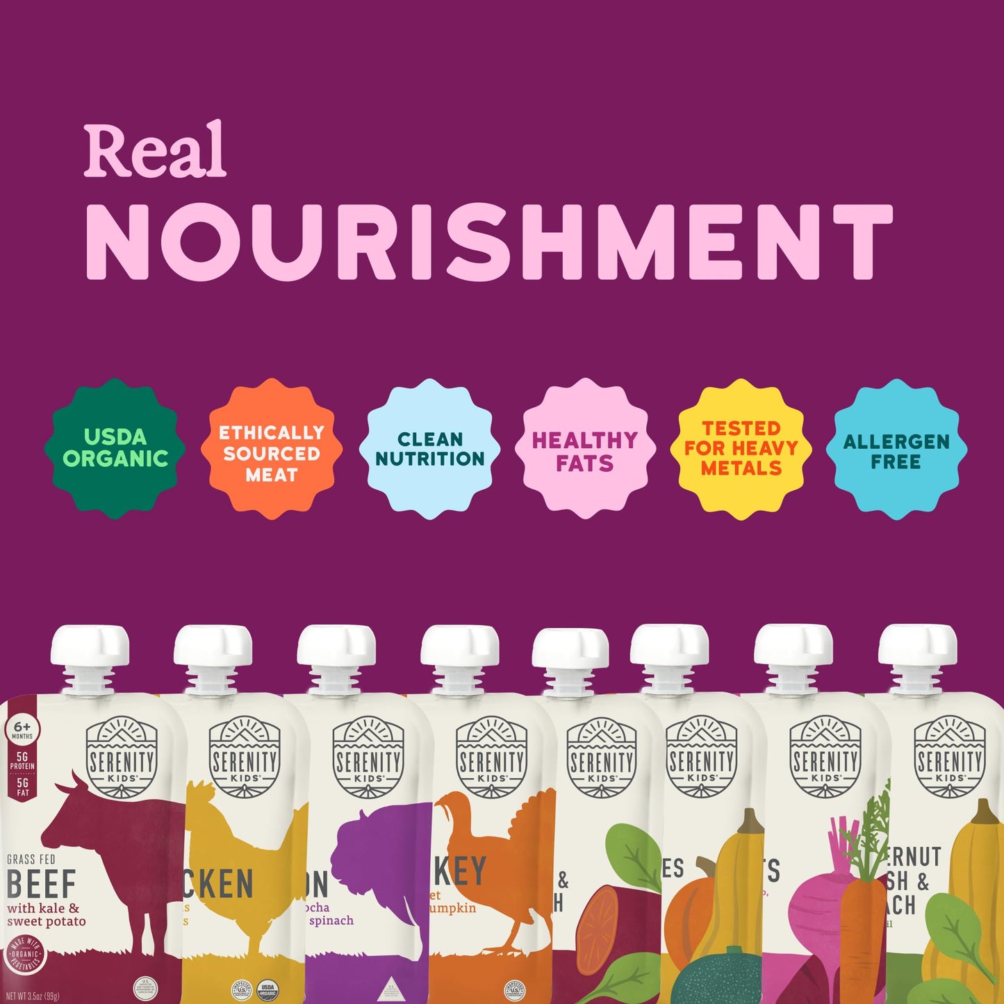 Serenity Kids Organic Baby Food Pouches 6+ Months