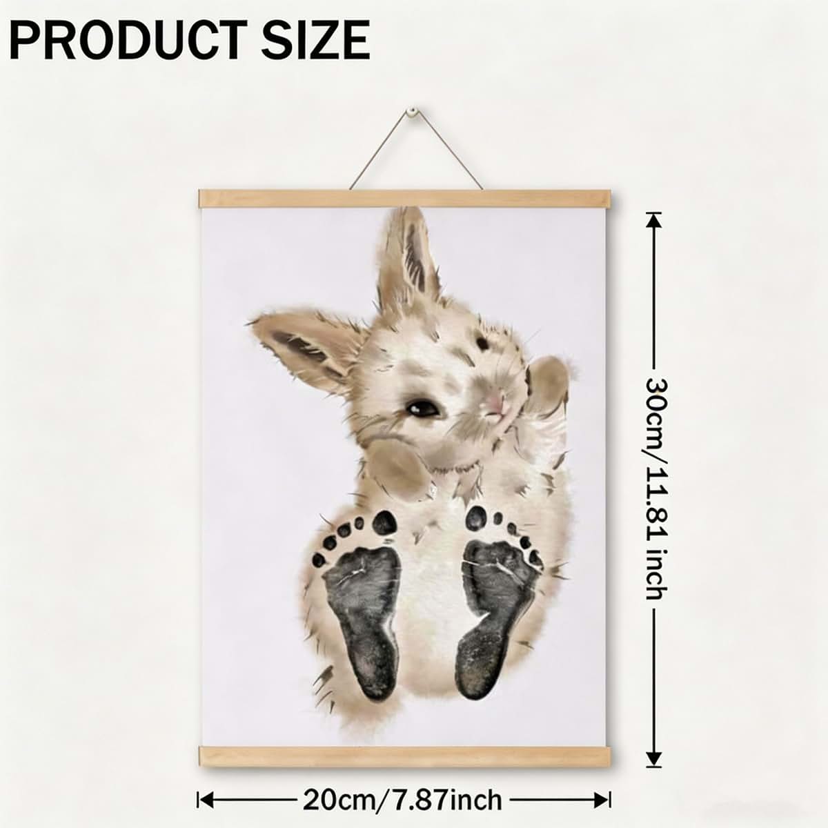 Fivveor Footprint Keepsake Frame, Rabbit Design, Handprint and Paw Print Memory Display