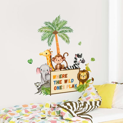 Supzone Jungle Animals Wall Decals