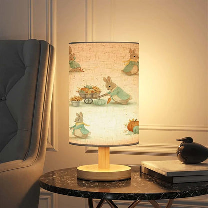 AURFIAIUOP Bedside Lamp for Bedroom Childrens Illustrations Rabbit Autumn Pattern Nursery Small Lamp (photo 2)
