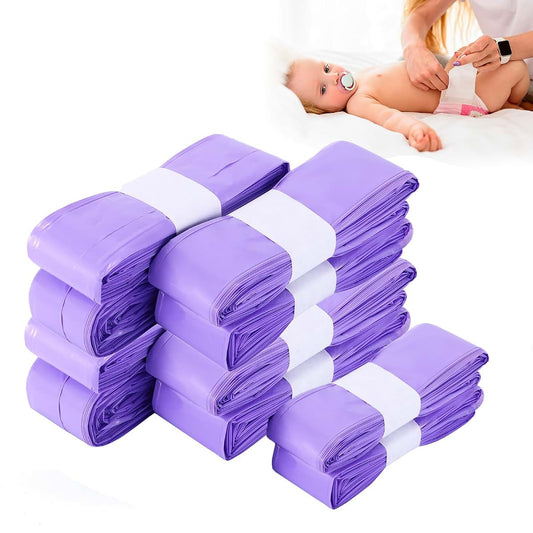 TIMIOTC 10 Pack Nappy Bin Refills Scented Diaper Pail Refill Bags Purple