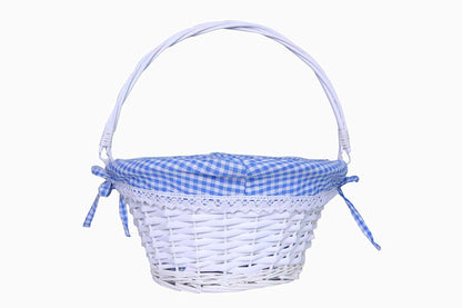 KRZIL Oypeip Easter Basket Gift Basket Oval Willow Round Wicker Storage Basket With One Drop Down Handle Easter Baskets