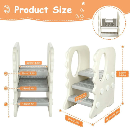 BIGOU Toddler Step Stool for Bathroom Sink, Adjustable 3 Step Stool for Kids | Toilet Stool Potty Training, Kitchen (photo 4)