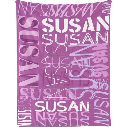 attentive Arts Custom Throw Blanket with Name Personalized Name Blanket with Letter Words Customized Gifts Initial