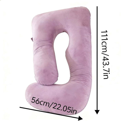Wndy's Dream J-Shaped Maternity Pillow with Removable Cover, Grey
