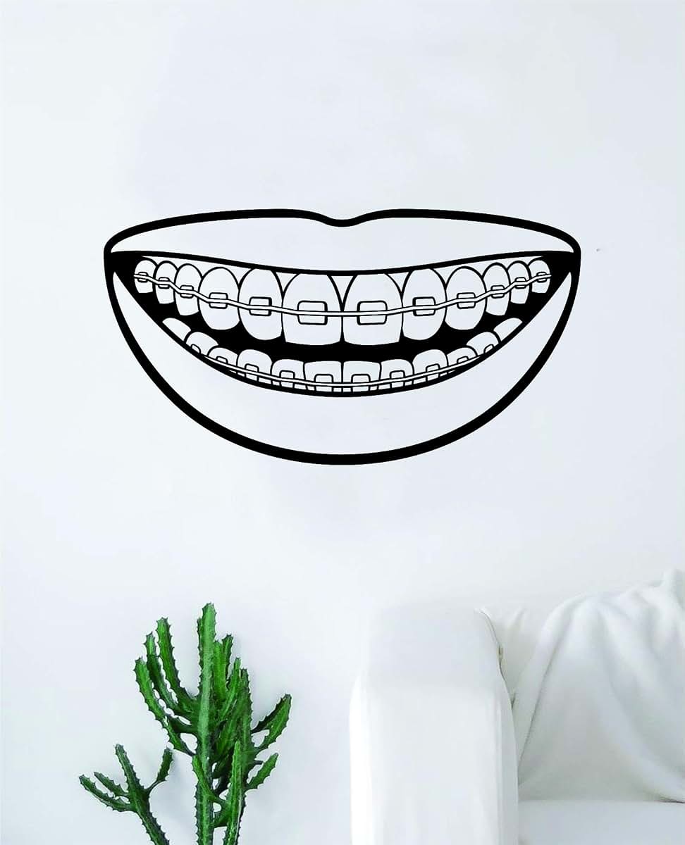 Smile Braces Vinyl Decal Sticker Art for Walls