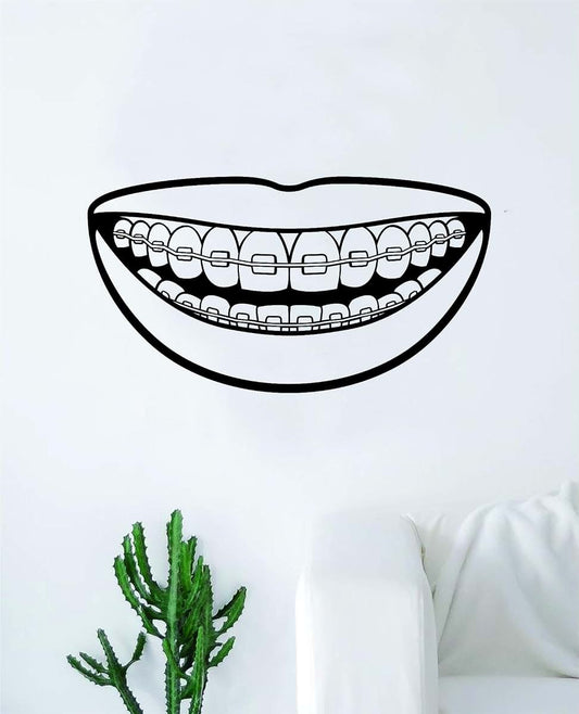 Smile Braces Vinyl Decal Sticker Art for Walls