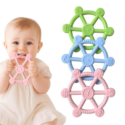 3-Pack Soft Silicone Baby Teether Chew Toys for Infants