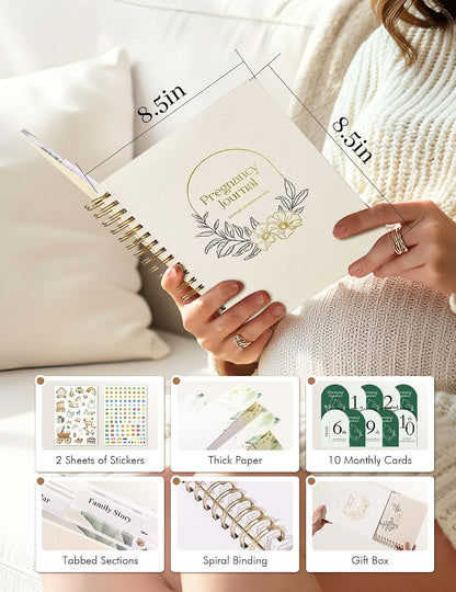 Molekaus Pregnancy Journal 146 Pages 8.5x11 Inch Ultrasound Scrapbook Gift Box