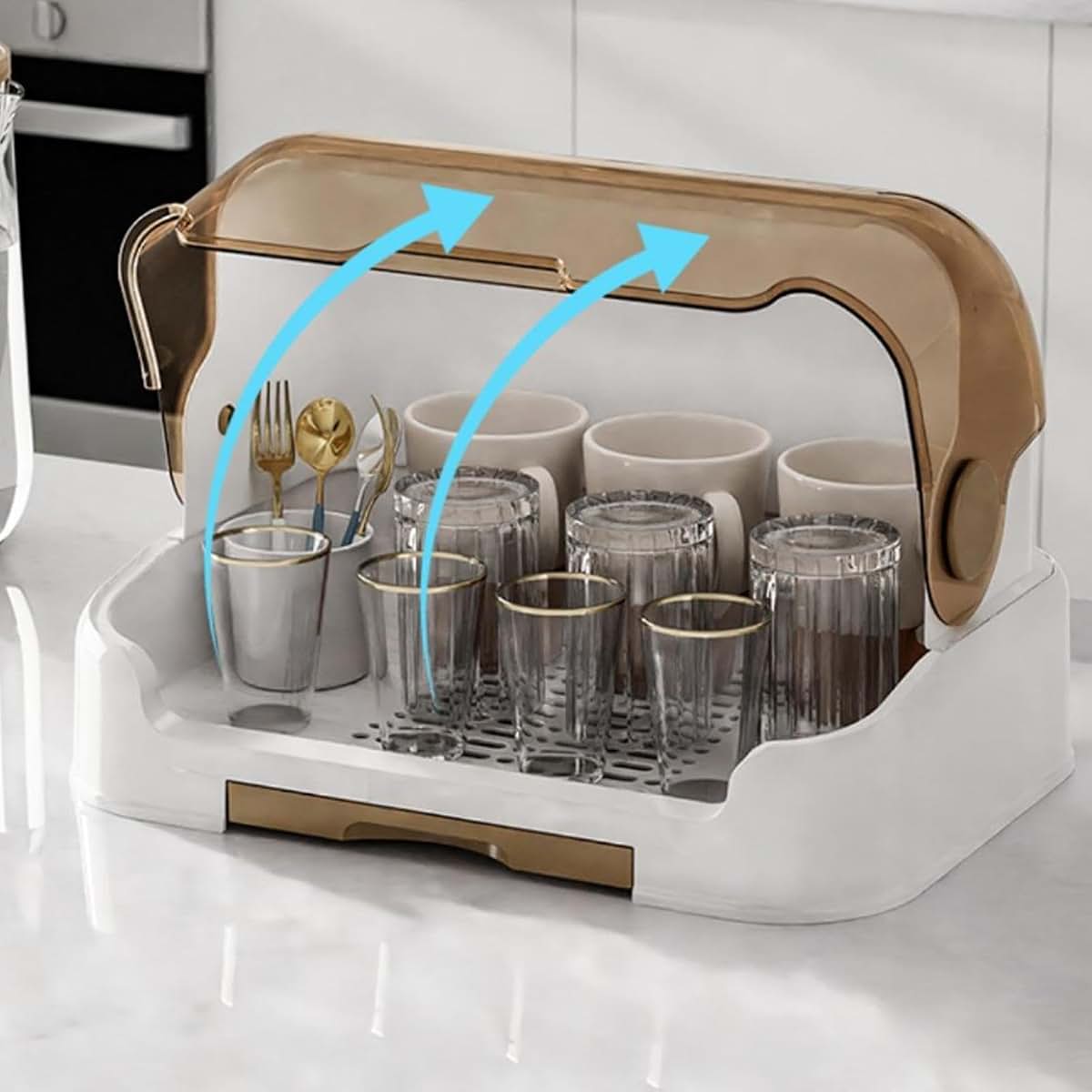 GEUGECY Infants Bottle Countertop Drying Rack Good Sealing Protection,, Countertop (photo 2)