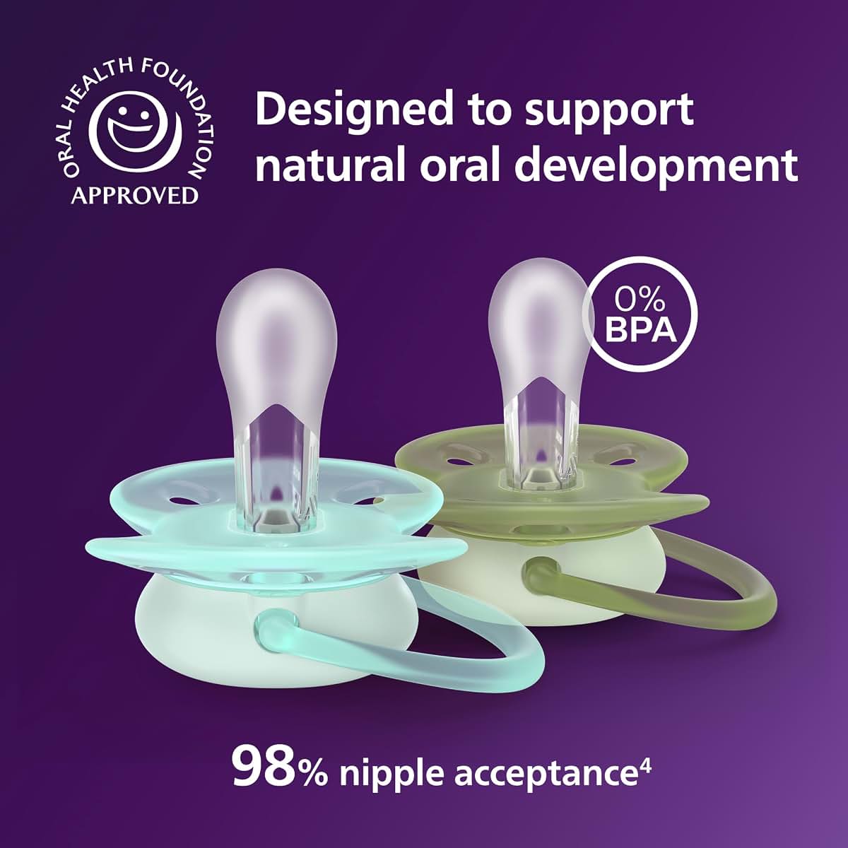 Philips Avent Ultra Soft Nighttime Pacifier 4-Pack