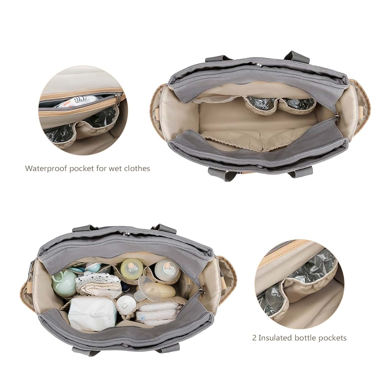 Large Capacity Travel Diaper Tote Bag for Maternity and Baby Essentials