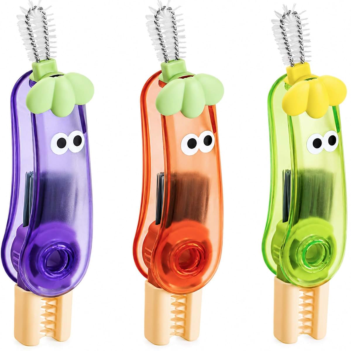 Zawow 3-Pack 4-in-1 Cup Lid Cleaning Tool for Bottles and Tumblers