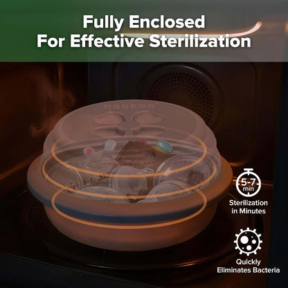 Haakaa Silicone Microwave Bottle Sterilizer & Steamer, Collapsible
