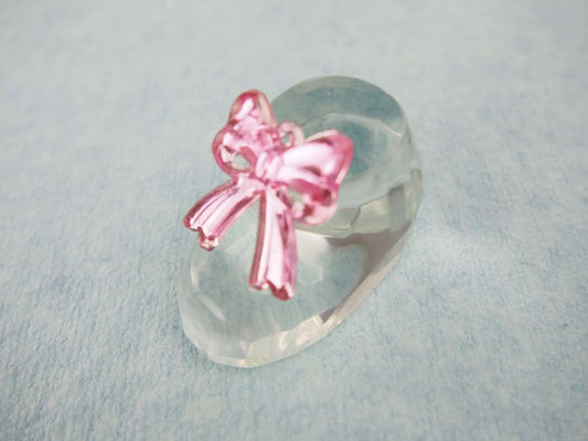 rackcrafts.com Crystal Glass Party Favor Gift Cup Cake Topper Baby Shower Bootie Pacifier Stroller (Shoes - Pink)