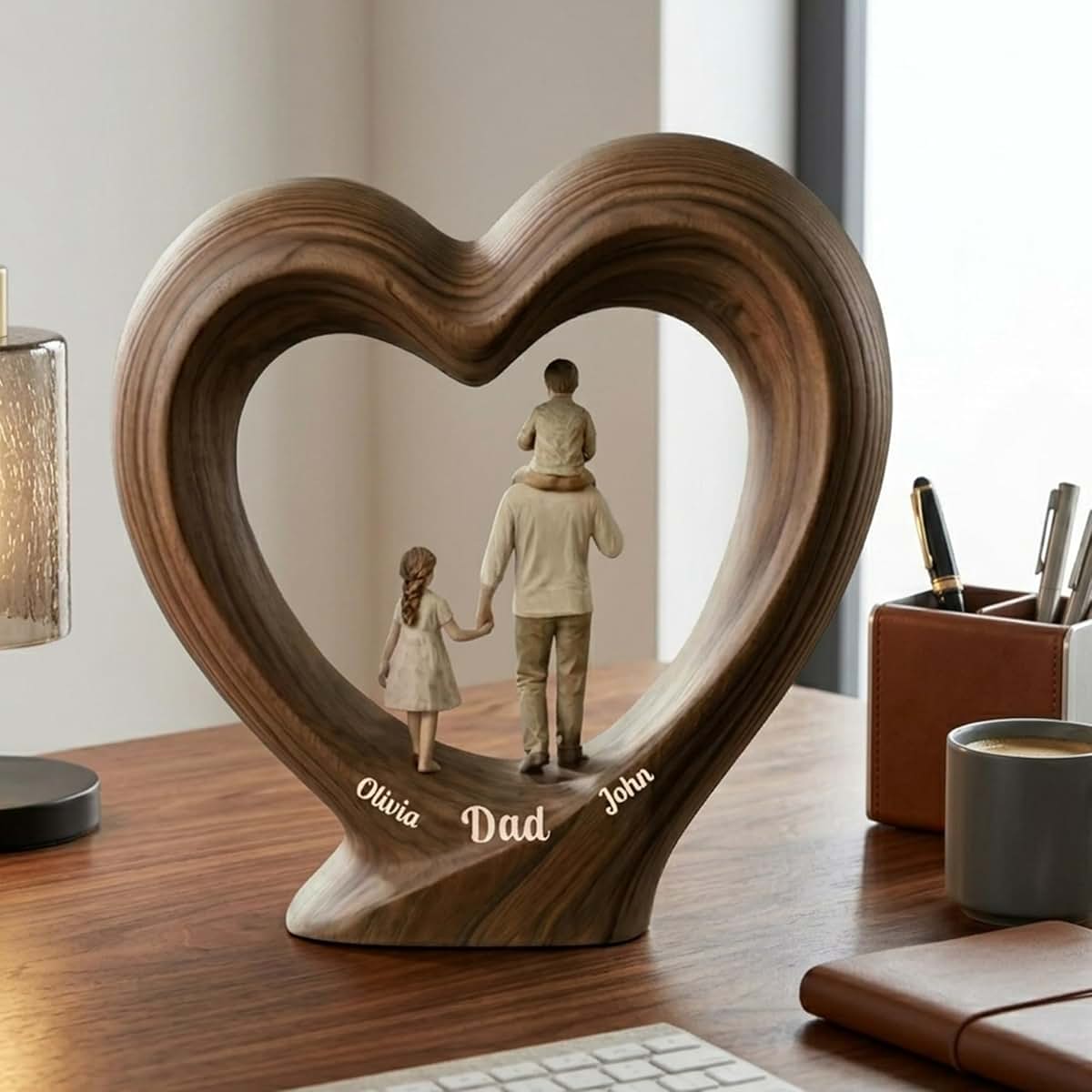 Noni Personalized Wooden Dad Fist Bump Sign With Custom Names