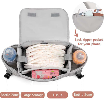 SPINSM Universal Stroller Organizer Bag with Insulated Cup Holder - Easy Access Wipes Pocket - Adjustable Shoulder (photo 3)