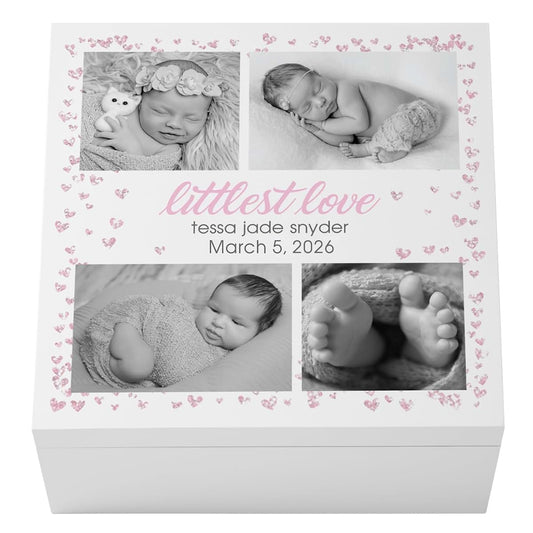 Let's Make Memories Personalized Keepsake Box for New Baby - Memento Storage - Memories Box - Nursery Decor - 12" Lx12