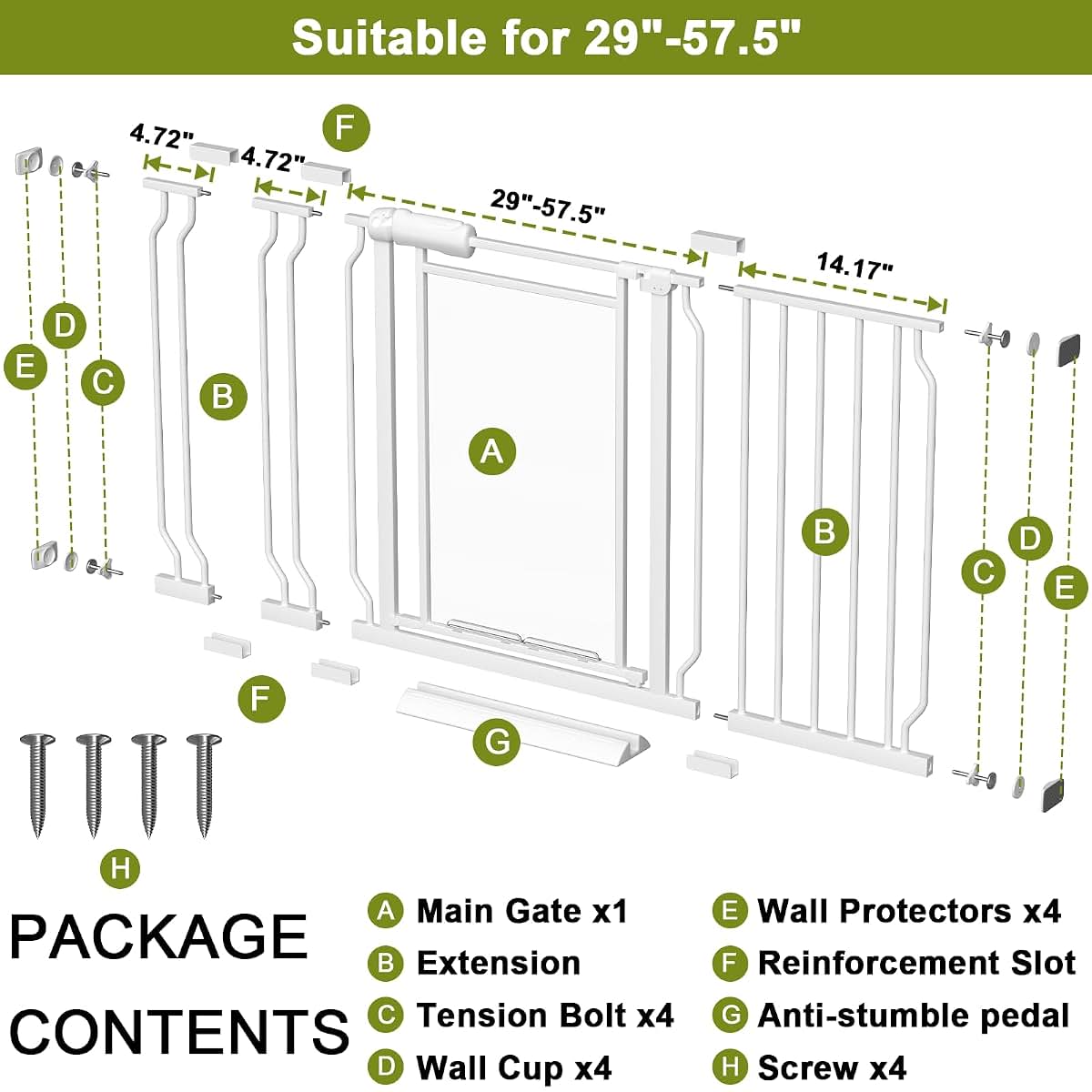 Qonimm Clear Acrylic Extra Wide Baby Gate and Dog Gate, 29.7-57.5 in Wide (photo 2)