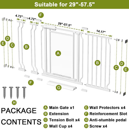 Qonimm Clear Acrylic Extra Wide Baby Gate and Dog Gate, 29.7-57.5 in Wide (photo 2)