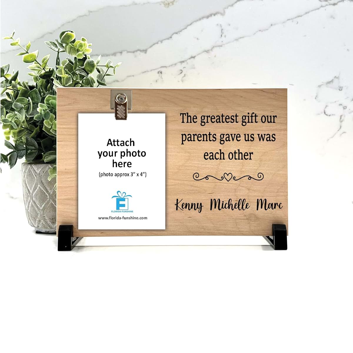 Florida-Funshine Personalized Sibling Wood Picture Frame (photo 3)
