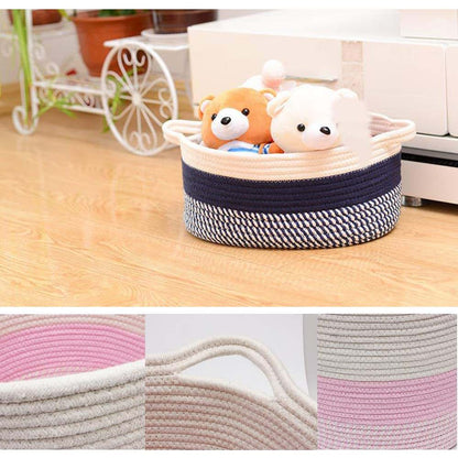 Cenme Cotton Rope Woven Storage Baskets for Nursery Organization