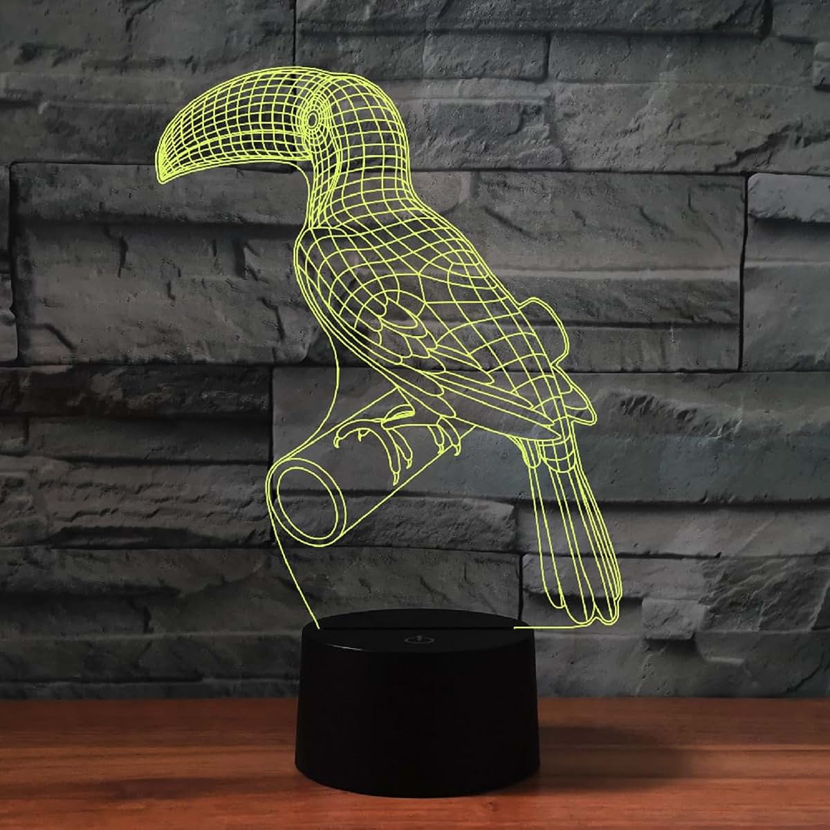 FLRXHK Bird 3D Illusion Night Light Touch Desk Lamp