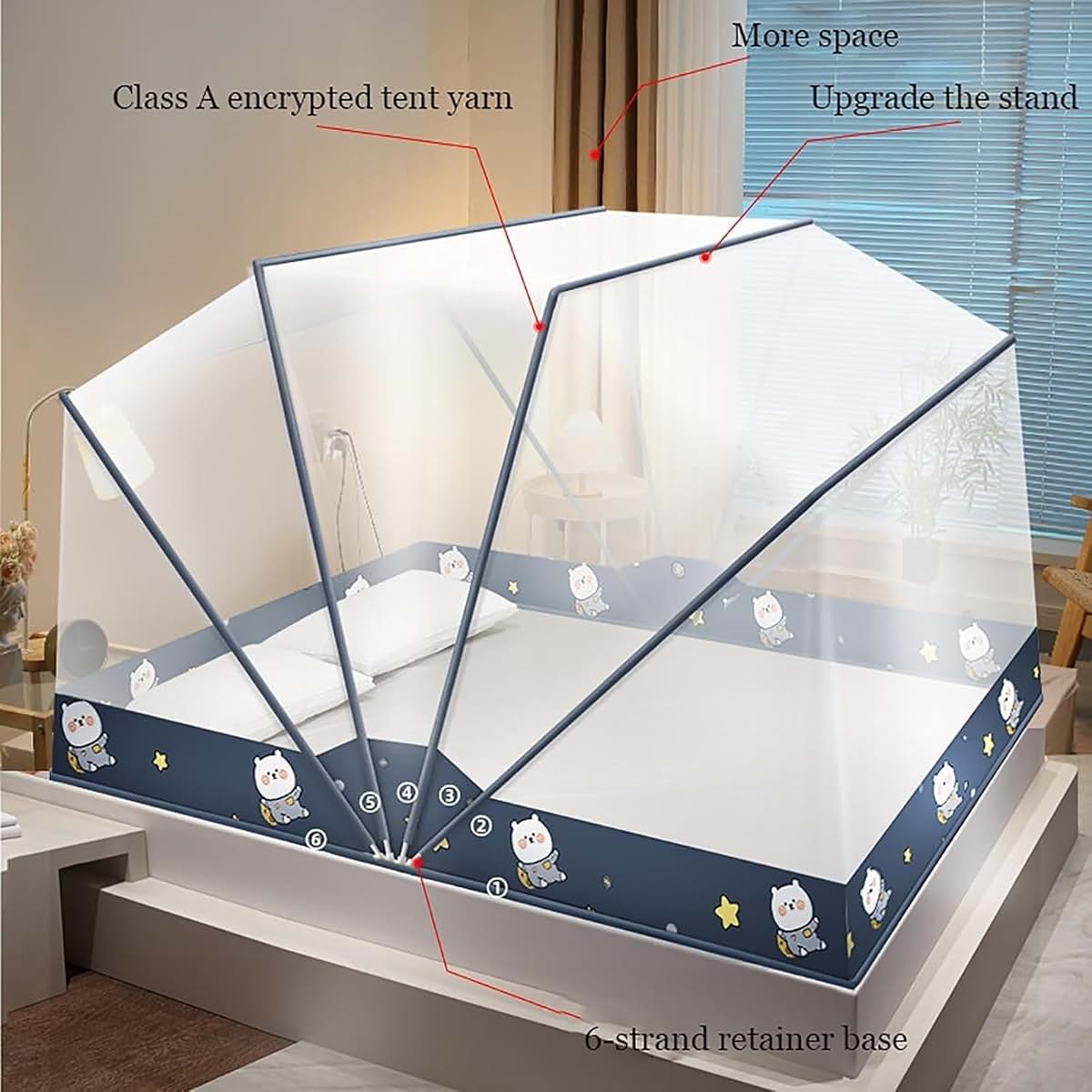 RhLLvJ Folding Mosquito Net Tent Canopy Curtains - 135 * 190cm