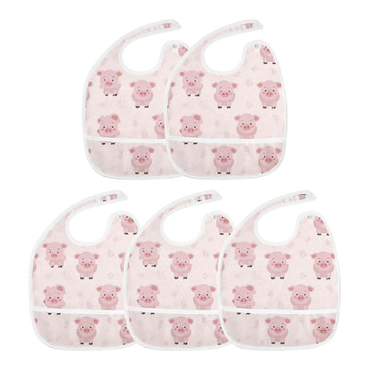 Baby Feeding Bibs with Adjustable Snaps for Mealtime Messes