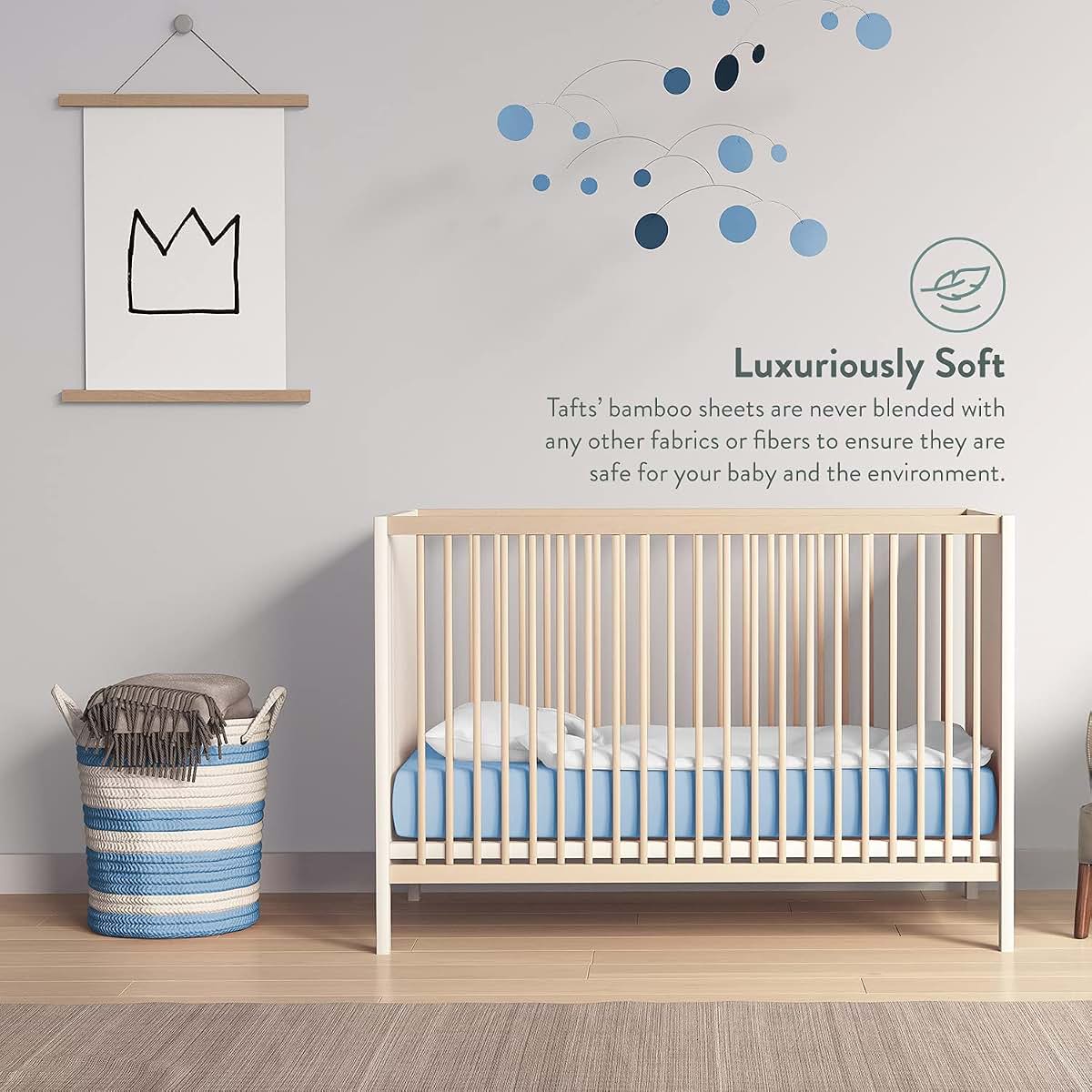 Tafts 100% Viscose Fitted Crib Sheets, Girls, Boys & Unisex, 8 Inch Deep Pocket, Standard Crib & Toddler Mattress