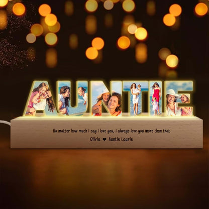 Thunala Personalized Auntie Photo Collage Night Light