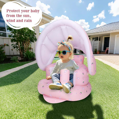 BabyOneStop Inflatable Baby Seat With Detachable Canopy And Built-In Pump
