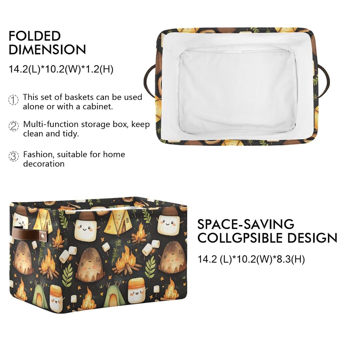 Collapsible Canvas Storage Bins Organizer for Nursery and Home