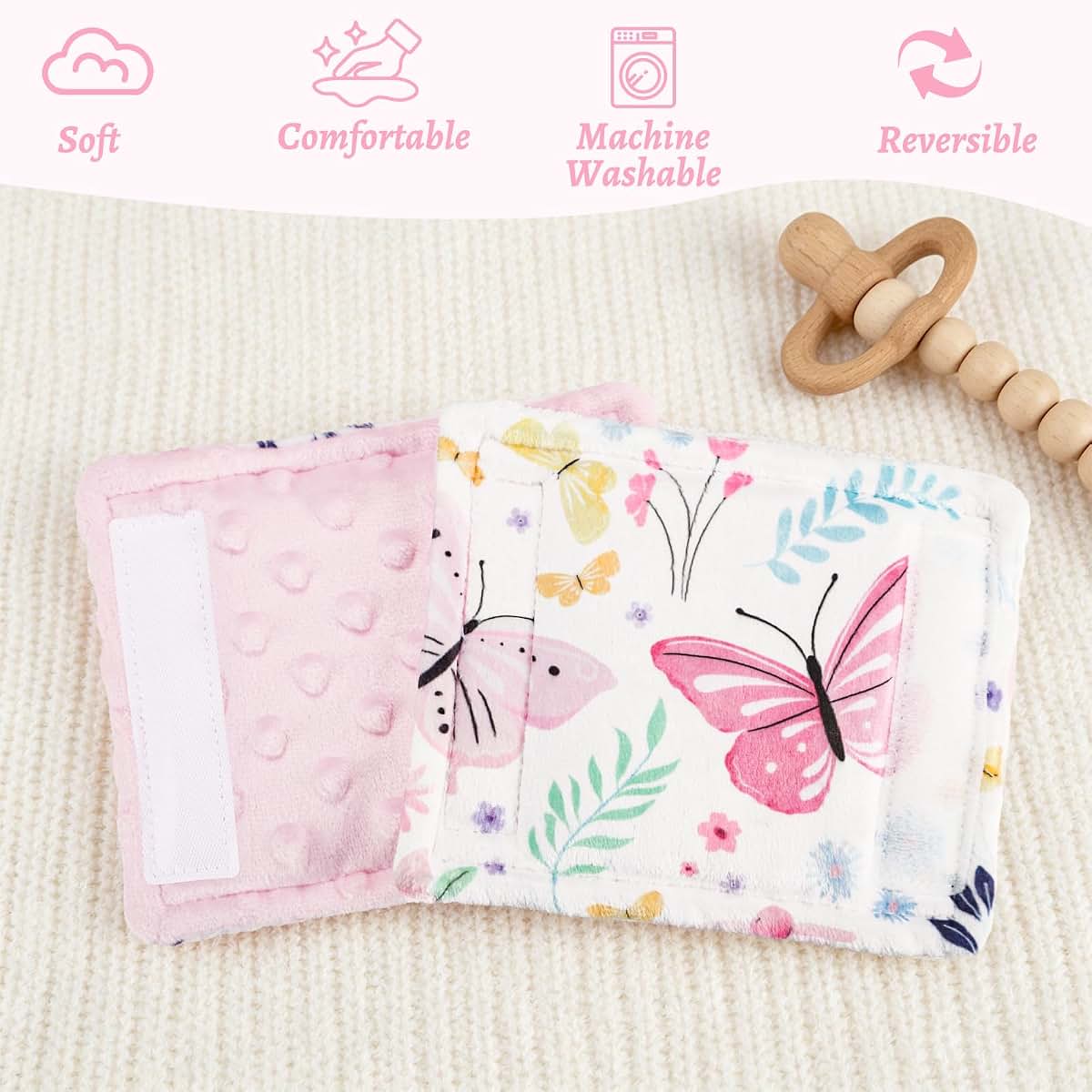 Jundetye Car Seat Strap Pads For Baby, 3-Piece Butterfly Pattern Set (photo 3)
