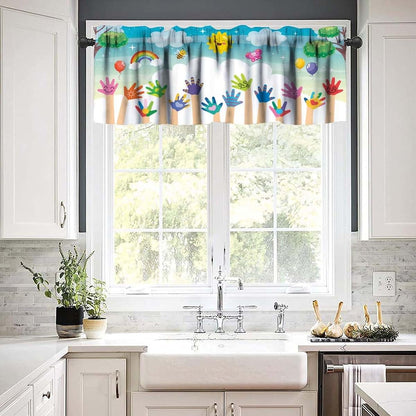 Nitmbi Children's Cartoon Bee Rainbow Valance Curtain 54x18 Inch Polyester