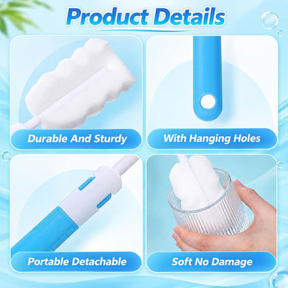 Falzqq 4Pcs Baby Bottle Brush Set With Soft Sponge Head (photo 3)