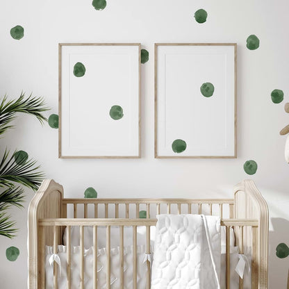 ROFARSO 120 Polka Dot Wall Decals, 2.2 Inch, Blackish Green, Removable PVC Stickers for Nursery and Bedroom