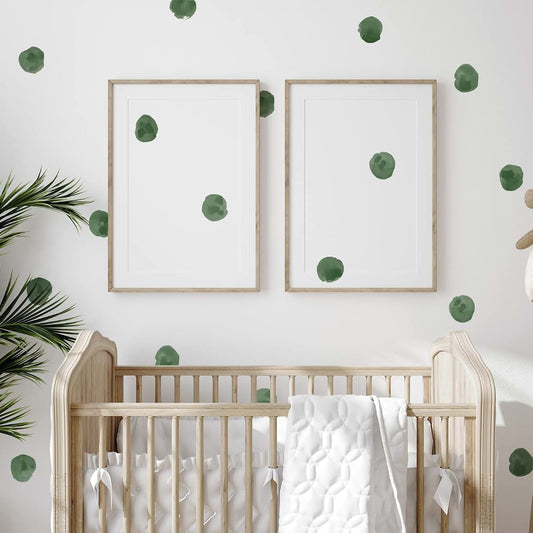 ROFARSO 120 Polka Dot Wall Decals, 2.2 Inch, Blackish Green, Removable PVC Stickers for Nursery and Bedroom