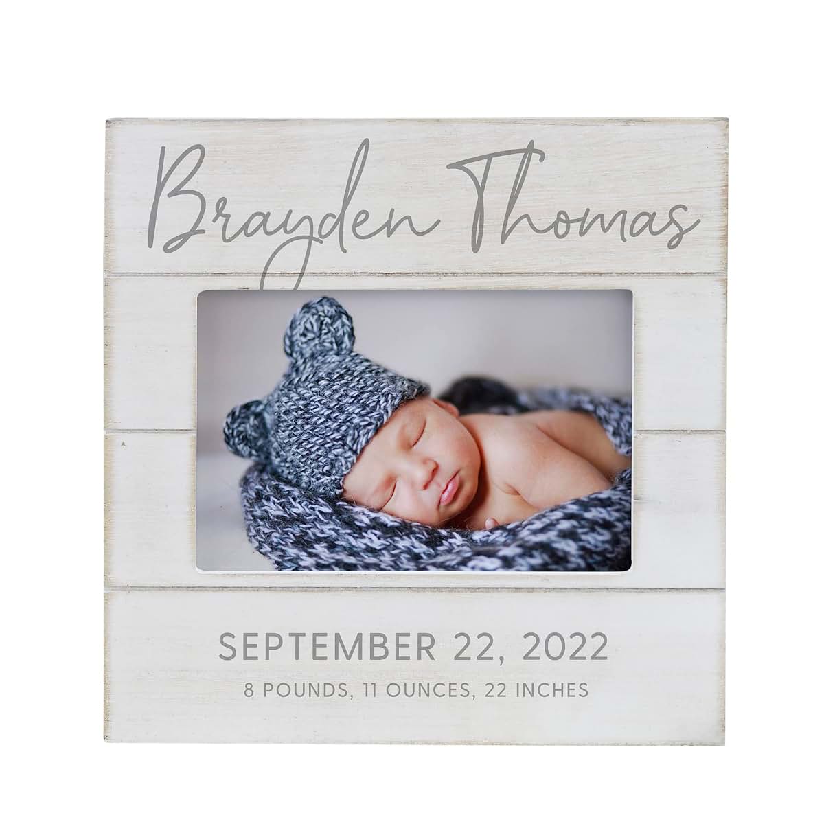 Personalization Universe Simple and Sweet Baby Shiplap 4x6 Horizontal Picture Frame