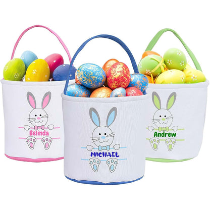 GosilenceWa Personalized Easter Basket for Girls Boys Kids with Name Large Custom Easter Baskets for Eggs Candy Gifts