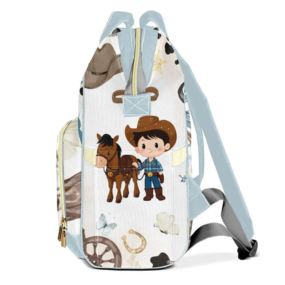 LiSoAkWE Horse Wild Personalized Diaper Bag Backpack,Customized Nappy Backpack for Travel Outdoor with Name,Mommy Bag