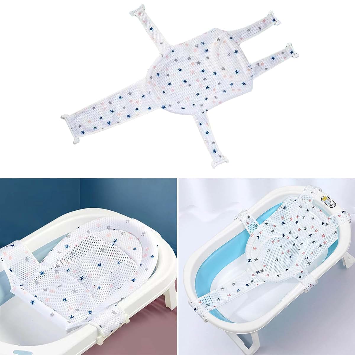 HYROOY General Adjustable Baby Bath Seats Net Newborns Baby Not Slip Bathtubs Net Pad Bathtubs Net (photo 3)