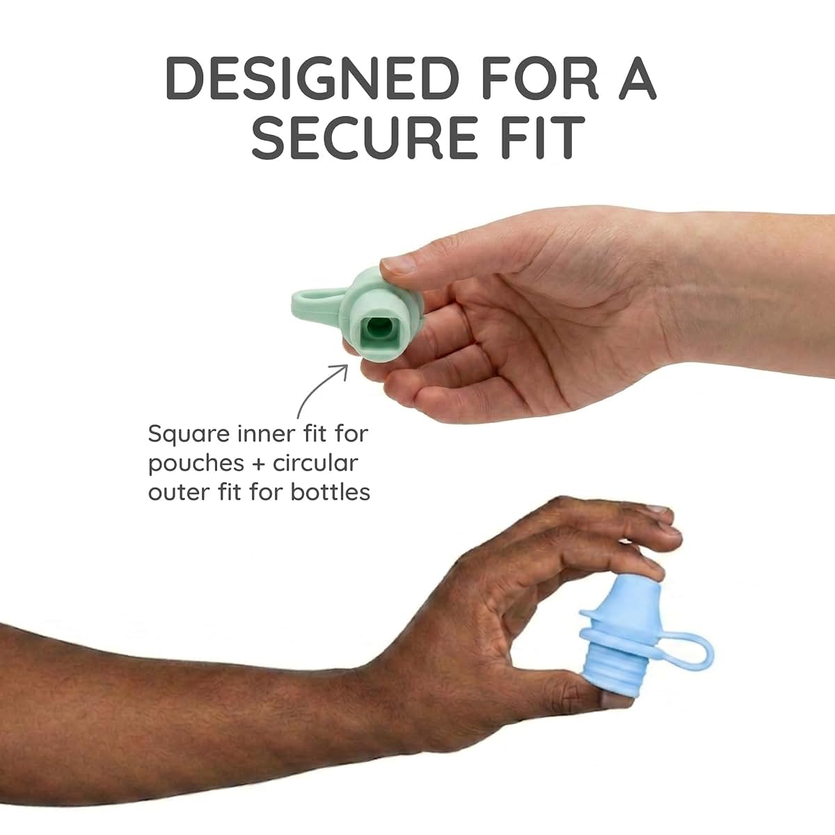 Kiddikap Pouch Topper Silicone Spout Cap, 2 Pack, Blue Green (photo 3)