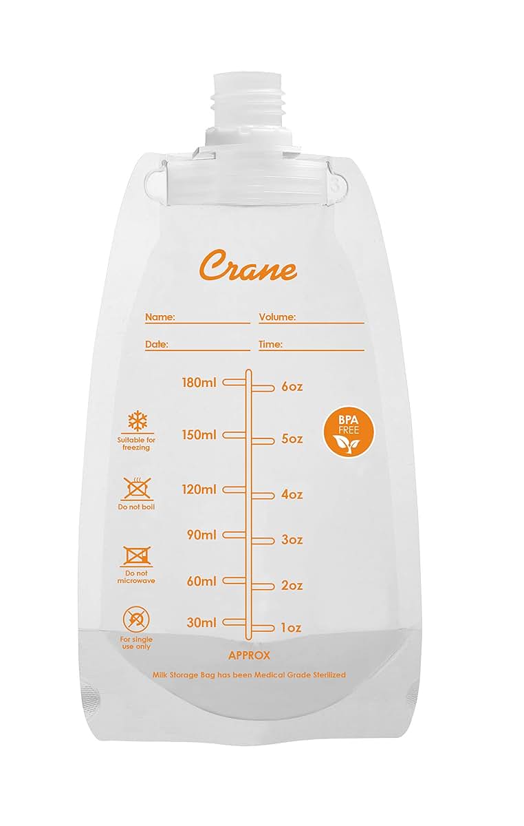 Crane Breast Milk Storage Bags - 6 oz, Single-Use Collection System