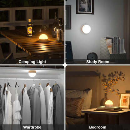 Kintion Portable Night Light, Rechargeable Dimmable 8 Color LED Lamp