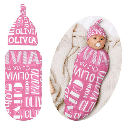 YallLocoMo Personalized Swaddle Blanket and Hat Set