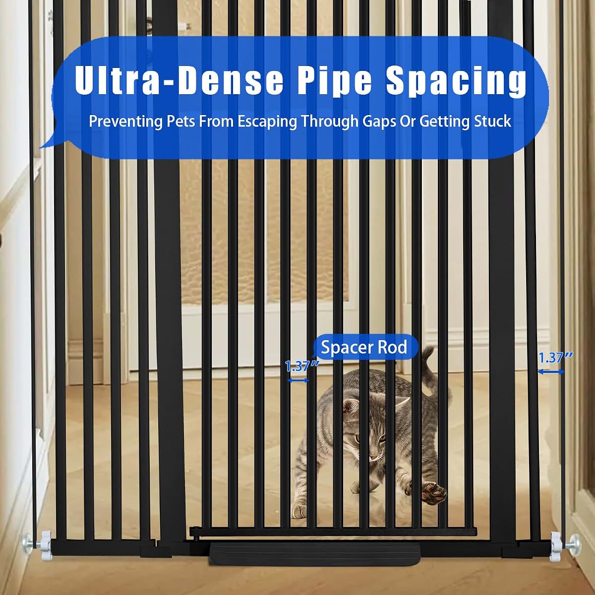 Rgqphantom 71" Extra Tall Pet Gate Pressure Mounted 30.5"-48"
