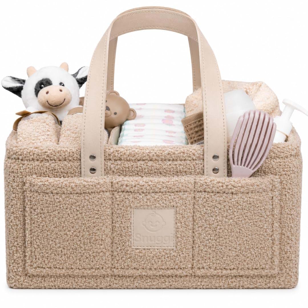 Snuggi Baby Diaper Caddy Organizer–Includes Toiletry Bag, Baby Essentials, Nursery Storage Basket, Portable Diaper
