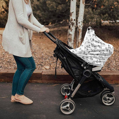 Zadaling Nursing Cover for Breastfeeding Scarf Line Art Horses