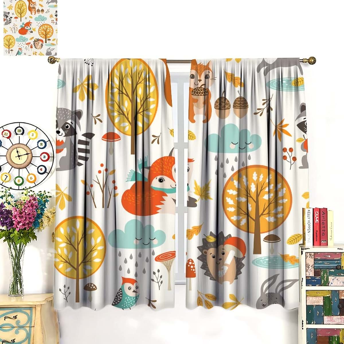 Kids Animal Print Curtains for Nursery & Bedroom Decor